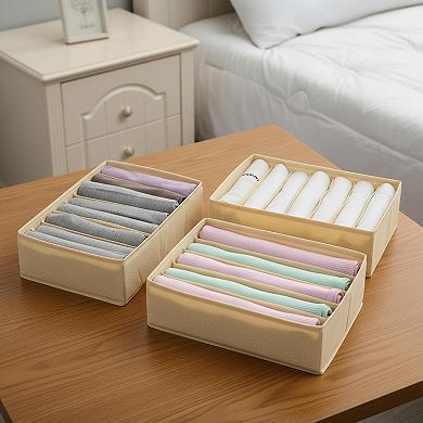 4 Pack Drawer Organizers 8 Grids Foldable Closet Storage Bins Dresser Boxes For T-shirts Tank Tops