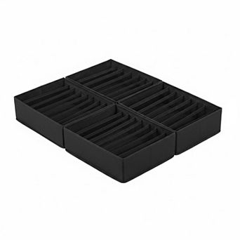 4 Pack Drawer Organizers 8 Grids Foldable Closet Storage Bins Dresser Boxes For T-shirts Tank Tops