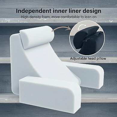 Bed Reading Pillow with Armrests Big Pockets Upright Resting Support for Adults