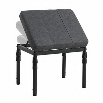 Adjustable Ottoman Pouf: 4 Heights, 60° Tilt, 28 Positions Thick Cushion Footrest for Under Desk,