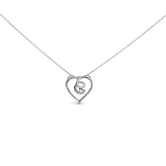 Haus of Brilliance Sterling Silver 1/4 Carat T.W. Diamond Open Heart Pendant Necklace