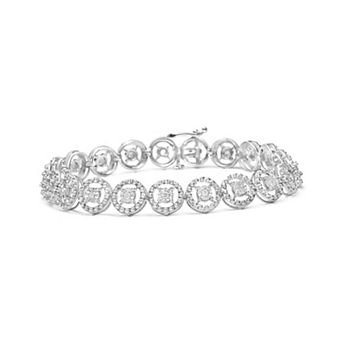 Haus of Brilliance Sterling Silver 1/2 Carat T.W. Diamond Nested Circle Bracelet