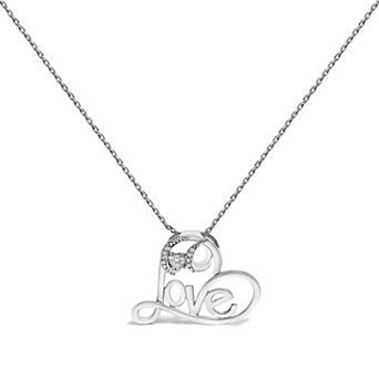 Haus of Brilliance Sterling Silver 1/6 Carat T.W. Diamond Open Heart Pendant Necklace