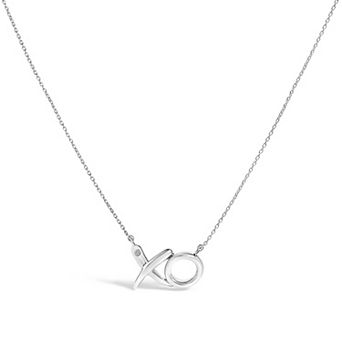 Haus of Brilliance Sterling Silver Diamond Accent XO Pendant Necklace
