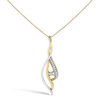 Haus of Brilliance Two Tone 10k Gold Over Silver & Diamond Accent Pendant Necklace