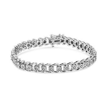 Haus of Brilliance Sterling Silver 1/2 Carat T.W. Diamond Tennis Bracelet