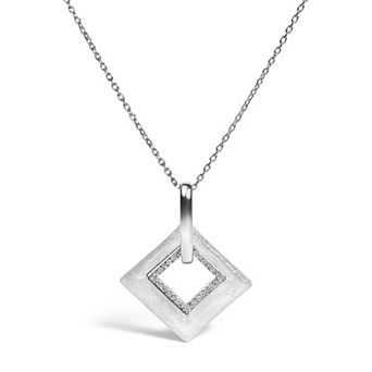 Haus of Brilliance Sterling Silver Diamond Accent Kite Pendant Necklace
