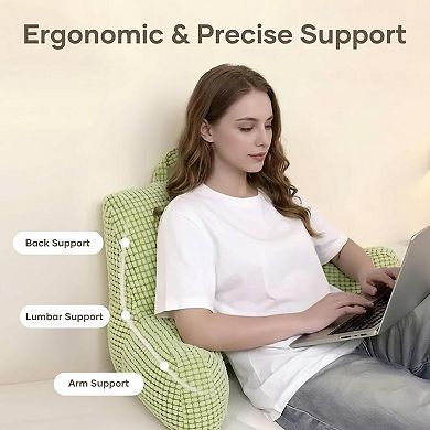 Reading Pillow with Top Handle Soft Ergonomic Support Washable Cover Adjustable Firmness for Bed