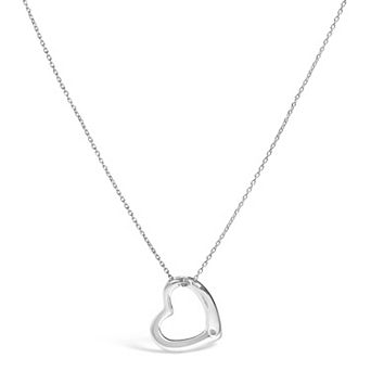 Haus of Brilliance Sterling Silver Diamond Accent Heart Pendant Necklace