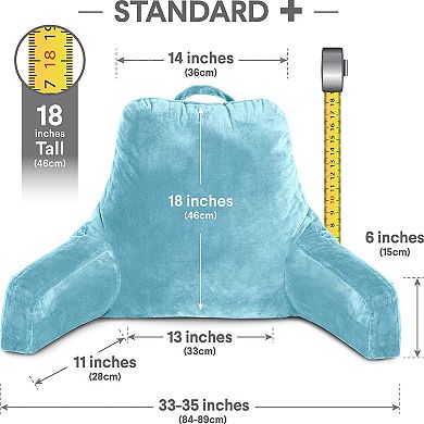Reading Bed Rest Pillow Shredded Memory Foam Large Lounge Cushion Adult Backrest Arms Comfy Support