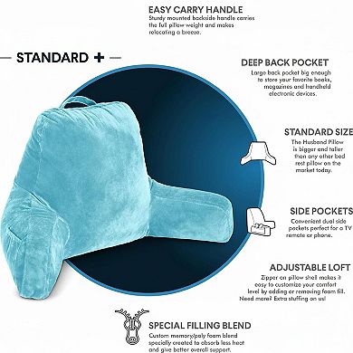 Reading Bed Rest Pillow Shredded Memory Foam Large Lounge Cushion Adult Backrest Arms Comfy Support