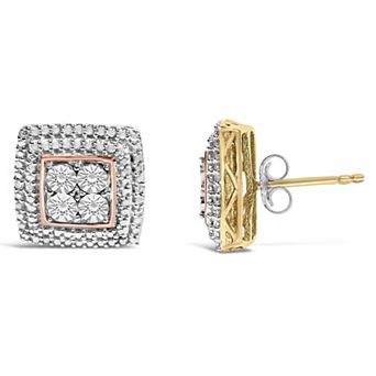 Haus of Brilliance 10k Gold-Plated Diamond Accent Earrings