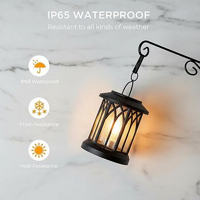 4 Pack Solar Lanterns Outdoor Waterproof Hanging 12Hrs Warm Light Garden Patio Decor