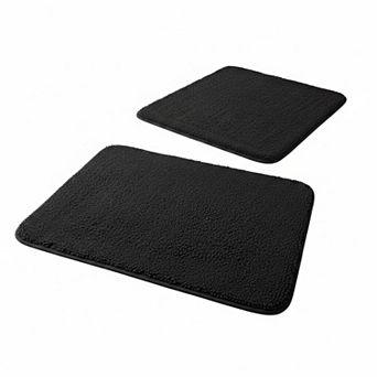 Memory Foam Bathroom Rugs 2 pc Set Thick Soft Absorbent Non Slip Machine Washable
