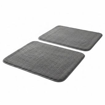 Memory Foam Bathroom Rugs 2 pc Set Thick Soft Absorbent Non Slip Machine Washable