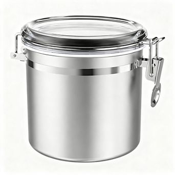 165oz Stainless Steel Airtight Canister Clear Lid Locking Clamp Food Storage for Flour Coffee Sugar