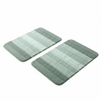 2 Ombre Chenille Bathroom Rugs Set Non-slip Ultra Soft Washable Thick Absorbent Bath Mats