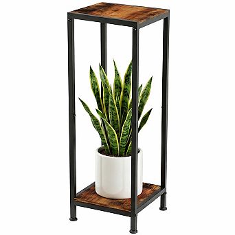 2 tier Tall Plant Stand Indoor Outdoor Heavy Duty Metal Shelf 30" Height 200Lbs Capacity