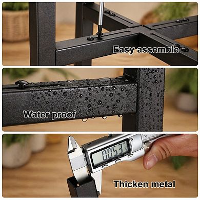 2 Pack Adjustable Metal Plant Stand Heavy Duty 12-16 Inch Pot Indoor Outdoor