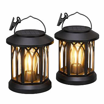 2 Pack Hanging Solar Lanterns Outdoor Waterproof Decorative Patio Garden Gifts