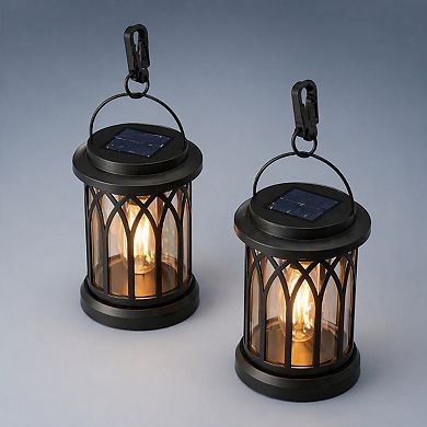 2 Pack Hanging Solar Lanterns Outdoor Waterproof Decorative Patio Garden Gifts