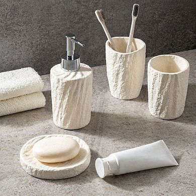 4 Piece Sea Theme Bathroom Accessory Set Soap Dispenser Toothbrush Holder Tumbler Dish Resin