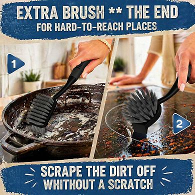 5-Piece Kitchen Dish Brush Set with Holder, Non-Slip Handle for Dishes, Bottles, Pots, Sinks