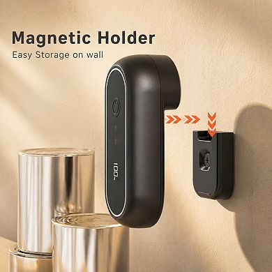 Turbo Rechargeable Can Opener Auto Stop Smooth Edge Wall Mountable USB Charging Hands Free