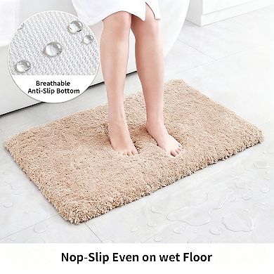 Bathroom carpet non-slip plush small bathroom mat highly absorbent super soft fluffy floor