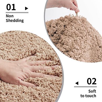 Bathroom carpet non-slip plush small bathroom mat highly absorbent super soft fluffy floor