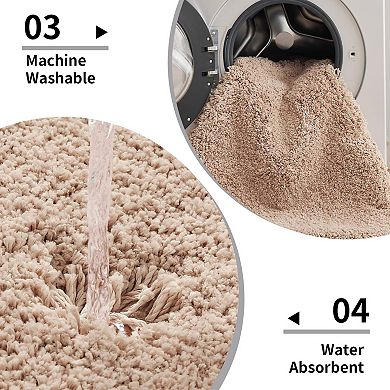 Bathroom carpet non-slip plush small bathroom mat highly absorbent super soft fluffy floor