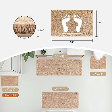 Bathroom carpet non-slip plush small bathroom mat highly absorbent super soft fluffy floor