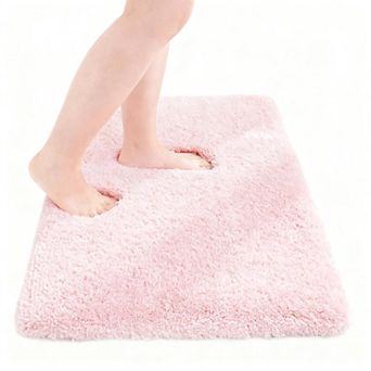 Bathroom carpet non-slip plush small bathroom mat highly absorbent super soft fluffy floor