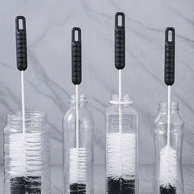 Bottle Cleaning Brush Set 4 Pack Long Thin Bendable Handle For Narrow Neck Bottles Pipes Tubes
