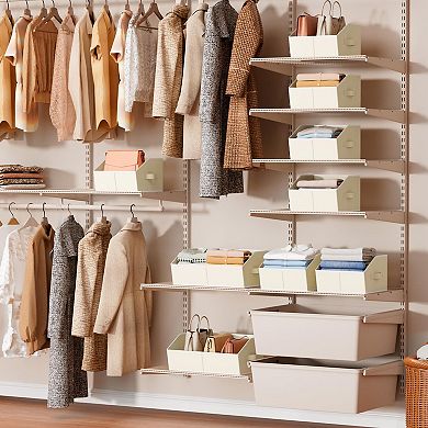 Closet Baskets Shelves Decorative Storage Handle Bins Organization Clothes Books Office Pink 6 Pack