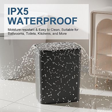 2 Pack Automatic Motion Sensor Trash Can Waterproof Slim Smart Garbage Bin w/Lid For Bathroom Office