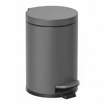 1.2 Gallon Small Trash Can with Lid Foot Pedal Soft Close Stainless Steel