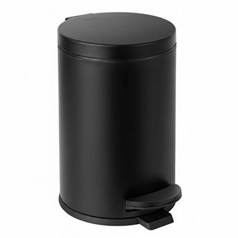 1.2 Gallon Small Trash Can with Lid Foot Pedal Soft Close Stainless Steel