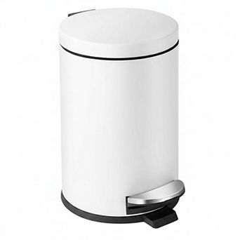 1.2 Gallon Small Trash Can with Lid Foot Pedal Soft Close Stainless Steel