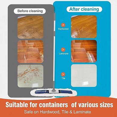 24" Heavy Duty Commercial Dust Mop 2 Microfiber Pads Telescoping Handle Hardwood Floors Large Areas