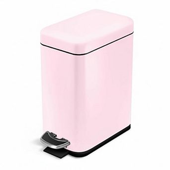 1.3 Gallon Small Bathroom Trash Can Step Pedal, Stainless Steel, Soft Close, Removable Inner