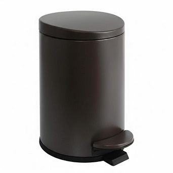 1.2 Gallon Small Black Trash Can (4.5L) Mini Step Bin Stainless Steel Lid Bathroom Bedroom Office