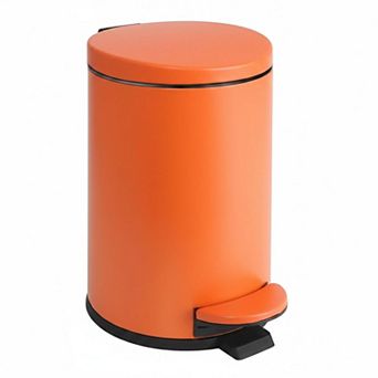 1.2 Gallon Small Black Trash Can (4.5L) Mini Step Bin Stainless Steel Lid Bathroom Bedroom Office