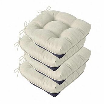 Chair Cushions Dining Kitchen Indoor Tufted Foam Non Slip Ties Set