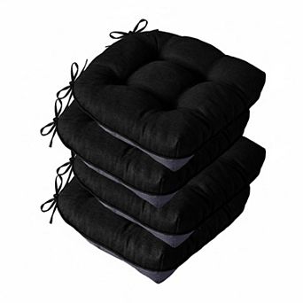 Chair Cushions Dining Kitchen Indoor Tufted Foam Non Slip Ties Set