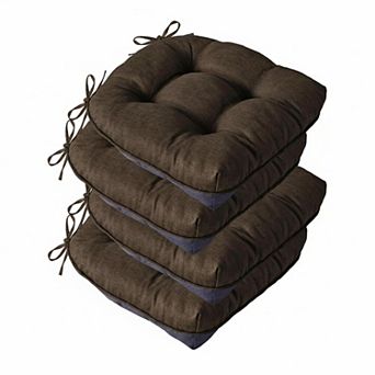Chair Cushions Dining Kitchen Indoor Tufted Foam Non Slip Ties Set