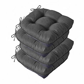 Chair Cushions Dining Kitchen Indoor Tufted Foam Non Slip Ties Set
