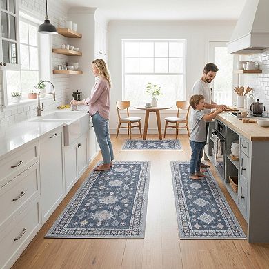 Boho Kitchen Rug Sets 3 Piece Non Slip Washable Thick Mat Carpet Hallway Laundry Holiday Decor