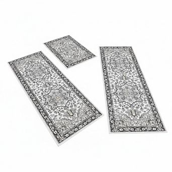 Boho Kitchen Rug Sets 3 pc Non Slip Washable Thick Mat Carpet Hallway Laundry Holiday Decor