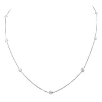 Arctic Clear Sterling Silver 2 1/2 Carat T.W. Lab-Grown Diamond Bezel Necklace